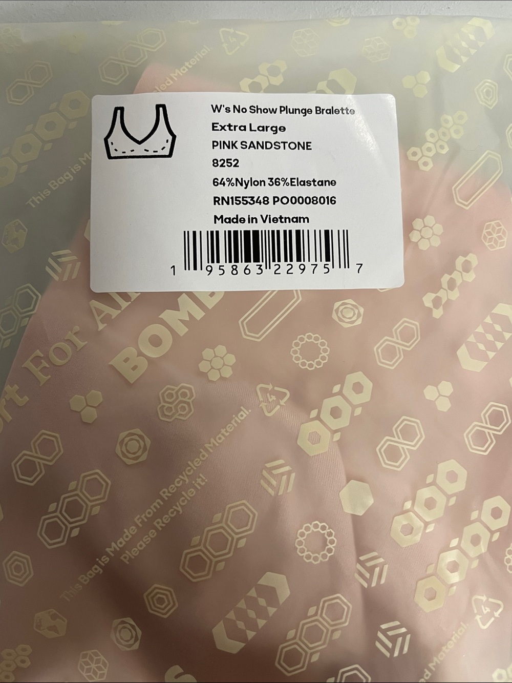 👙Bombas W's No Show Plunge Bralette - Pink Sandstone